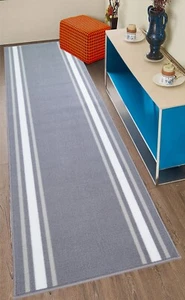 Alfombra de corredor gris diseño con bordes antideslizante lavable tamaño personalizado - Imagen 1 de 4