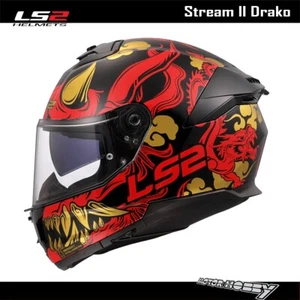 CASCO INTEGRALE LS2 FF808 STREAM 2 DRAKO BLACK RED ECE 22.06 VERNICE LUCIDA - Imagen 1 de 2