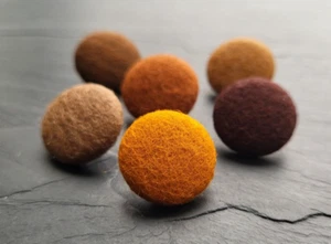 Orange & Brown Colours 100% Wool Felt Covered Buttons in 14, 19, 23, 25 or 31mm - Picture 1 of 17