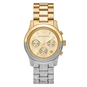 Michael Kors Watch MK7329 Women Chronograph 38mm Stainless Steel Rhinestones - Foto 1 di 4