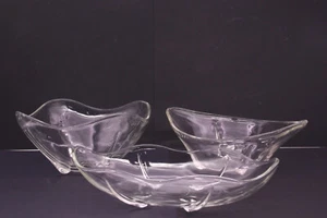 SWEDISH MODERN Klar Servierschalen Glas 3er Set Anchor Hocking Mid Century - Bild 1 von 23