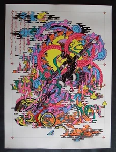 Vintage UNIVERSAL MIND PRESS Schwarzlicht Poster Essence of Tool Kunst Bildschirm - Bild 1 von 7