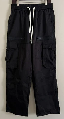 Новые без ценников мужские легкие штаны для бега с черными карманами на шнурке эластичные на талии M - Изображение 1 из 4