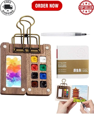 BRANDED Pocket Artist Watercolour Mini Paint Set - Travel Gift for Artists & Students UK