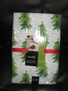 Colorcraft Urlaub Stoff Tischdecke Bäume & Frohe Weihnachten 60 x 104 Neu in Verpackung - Bild 1 von 4