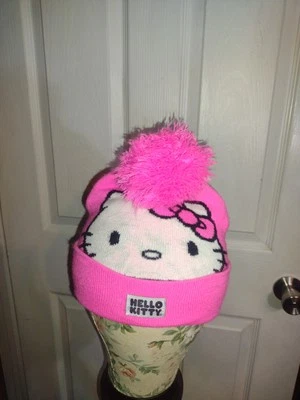 Sombrero Hello Kitty Sanrio Niñas 4-14 Gorro Gorra con Lazo Rosa Brillante 2015 Foto 1 de 4
