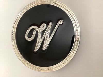 LORI GREINER CRYSTAL INITIAL COMPACT REGULAR & MAGNIFYING MIRRORS LETTER "W" - Image 1 of 4