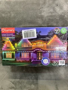 Lumary Permanent Outdoor Eaves Lights 118ft 80 Lights 16 million colors Open Box - Picture 1 of 11