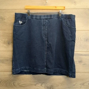 Quacker Factory Blue Knee-Length Casual Skort Women's Plus Size 2X - Picture 1 of 8