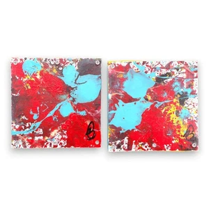 Arbstract Mixed Media on Board Box by Brandon Carter Dover NH 6x6 - Picture 1 of 5