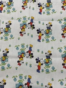 Walt Disney Vintage Fabric Light Blue Mickey & Minnie Mouse 44 X 68, 44 X 3 - Picture 1 of 4