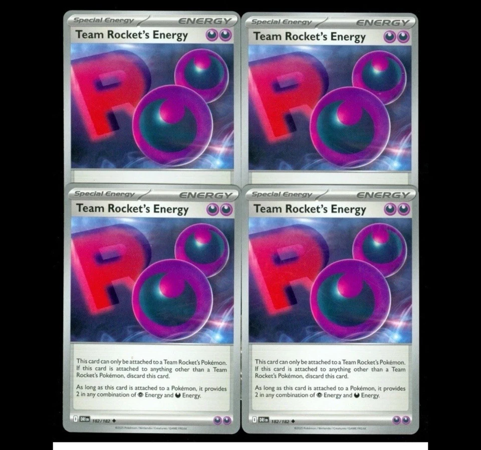 Pokemon 4x TEAM ROCKET'S ENERGY 182/182 - Destined Rivals -  full playset - Image 1 of 1