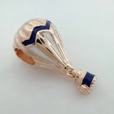 Berloque de esmalte balão de ar quente folheado a rosa serve para pulseira Moments - Imagem 1 de 4