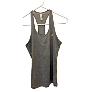 Under Armour Fitted HeatGear Racerback Tank Top - Size Small, Gray - Picture 1 of 5