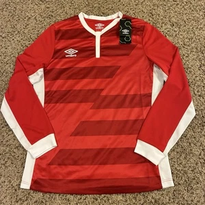 Umbro Mens Jersey Red Size S Small Soccer Long Sleeve - Picture 1 of 8