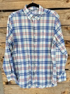 Southern Tide Men's Flannel Shirt Pink Blue Classic Fit Button down Plaid M - Picture 1 of 5