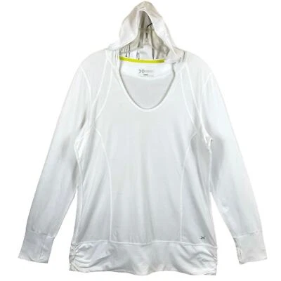 XERSION WOMEN’S HOODIE SCOOP NECK LONG SLEEVES SIZE XL SWEATSHIRT COLOR WHITE — 第 1/4 张图片