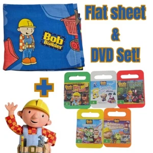 Lote de DVD Bob el Constructor para Niños x5 y Sábanas de Colección 2000 Scoop Muck Juego de Mareos - Imagen 1 de 18