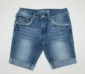 Cherokee Girls Youth M Bermuda Adjustable Waist Denim Shorts - Picture 1 of 2