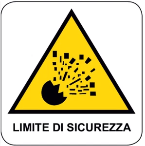 Adesivo segnaletica PERICOLO LIMITE DI SICUREZZA mm 200x300 - Foto 1 di 1