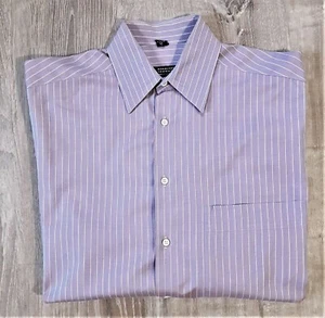 Camisa Ronaldus Shamask Barneys Nueva York Púrpura Rayas Italiana Abotonada 14.5 - Imagen 1 de 12