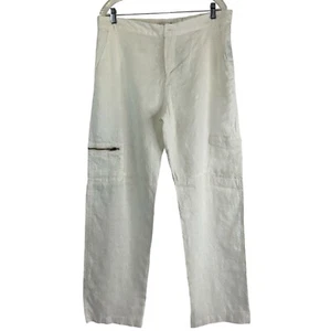 Johnny Was Los Angeles Hose Damen Gr. XL weiß bestickt 100% Leinen neu mit Etikett - Bild 1 von 15