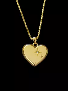 Olive & Piper Gold Plated You Are Enough CZ Heart Pendant 17.6mm Necklace 20" - Picture 1 of 6