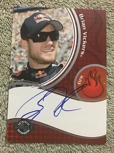 2009 Press Pass Wheels BRIAN VICKERS #83 Red Bull  On card Autograph Nascar - Picture 1 of 5