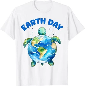 Earth Day 2025 Sea Turtle Art Save the Planet T-Shirt - Picture 1 of 4