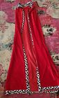 Dalmatian Queen Or King Plush Long Red Cape Cosplay Halloween Costume Adult Size
