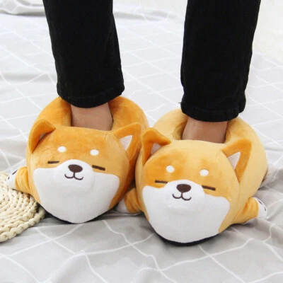 Chinelos fofos macios fofos Corgi animal casa pelúcia sapatos de algodão - Imagem 1 de 4
