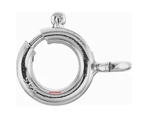 5.5mm 14k HEAVY DUTY WEIGHT White Gold Spring Ring Clasp OPEN Jump Ring RHODIUM - Picture 1 of 3