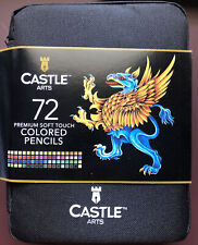Castle Arts 72 Premium Soft Touch Colored Pencils Zip-Up Set for Adults Kids New
