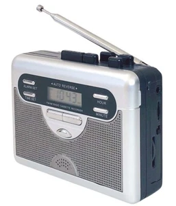 Reproductor de casete Walkman todo en 1 radio AM FM con temporizador grabación altavoz reloj - Imagen 1 de 10
