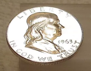 1963 Franklin Choice Proof Half Dollar "Blazing Mirrored Surfaces" #406 - 8 - Picture 1 of 2