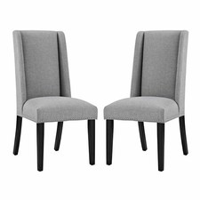 Modway Baron Dining Chair in Light Gray (Set of 2)