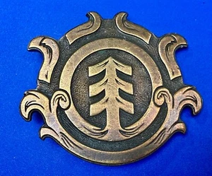 Triple Arrow Emblem Clothing Company? Hebilla de cinturón vintage tono latón - Imagen 1 de 13