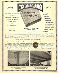 PARIS / CARRIERES PAGANI / LES PAVILLONS ( 93 ) AEROCRETE / PUBLICITÉ 1931 - Picture 1 of 2