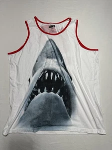 Camiseta sin mangas JAWS 2XL para hombre blanca con gráfico de tiburón sin mangas de película universal - Imagen 1 de 5