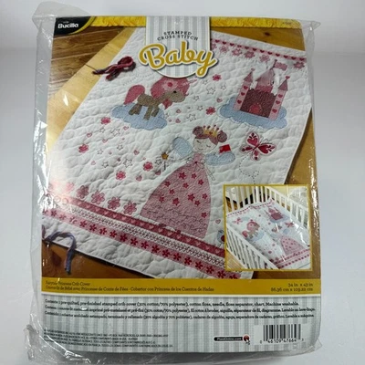 Kit de punto de cruz cuento de hadas princesa cubierta de cuna bebé bucilla estampado 47664 34x43 Foto 1 de 4