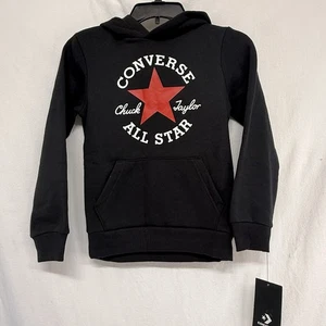 Jungen Converse Chuck Taylor All Stars schwarzer Hoodie Größe SM 8-10 Jahre neu kostenloser Versand - Bild 1 von 5