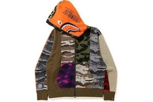 A BATHING APE BAPE Crazy Camo Mad Shark Relaxed Full Zip Hoodie Multi XL Japan - Bild 1 von 19