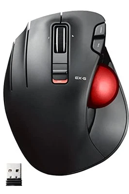ELECOM EX-G Left Handed Trackball Mouse  2.4 GHz USB Wireless  Ergonomic  Thumb - Image 1 of 4