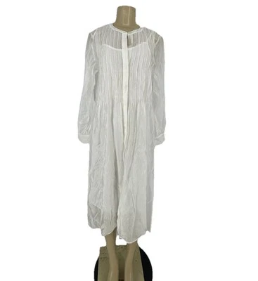 Vestido midi plisado de organza blanco Banana Republic pequeño para mujer #882367 forrado BD2 Foto 1 de 4