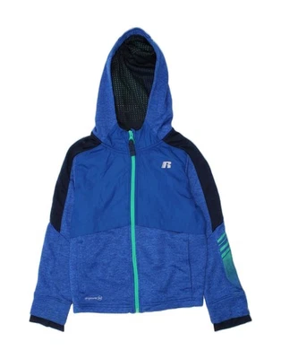 RUSSELL ATHLETIC Boys Zip Hoodie Sweater 7-8 Years Medium  Blue BO08 - Image 1 of 3