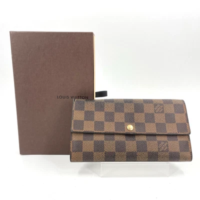 Auth LOUIS VUITTON Damier Ebene Portefeuille Sarah N61734 Long Wallet KB345 - Image 1 of 4
