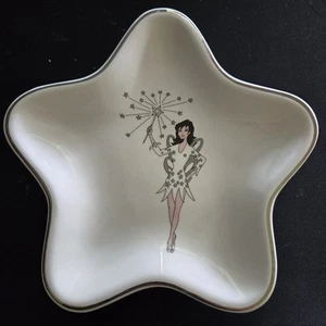 Fairy Pixie Atomic Starburst Star Shaped Ceramic Plate Trinket Dish Design 7.5" - Picture 1 of 3