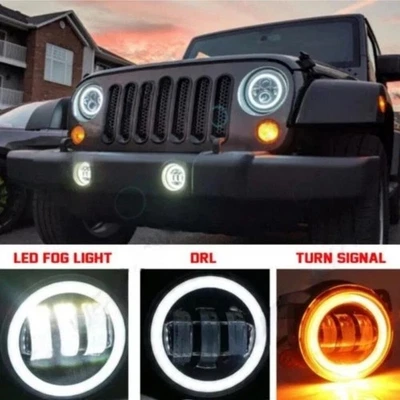 Par de luces antiniebla LED halo parachoques 4" para Ford 2009 2010 2011 2012 2013 2014 F150 Foto 1 de 4