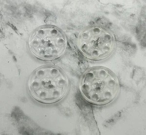 Lego Parts (4) ~ Trans-Clear Technic Wedge Belt Wheel (Pulley)~ No 4185 - Picture 1 of 1