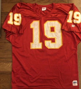 Vintage 90s Joe Montana Kansas City Chiefs Wilson NFL Football #19 Jersey XL USA - Picture 1 of 9